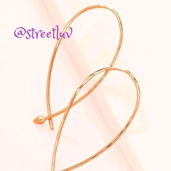 stella & dot ~ RARE small hammered wire hoops ~ gold lightweight - Picture 5 of 7